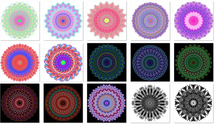 Click to enlarge Digital Mandala designs
