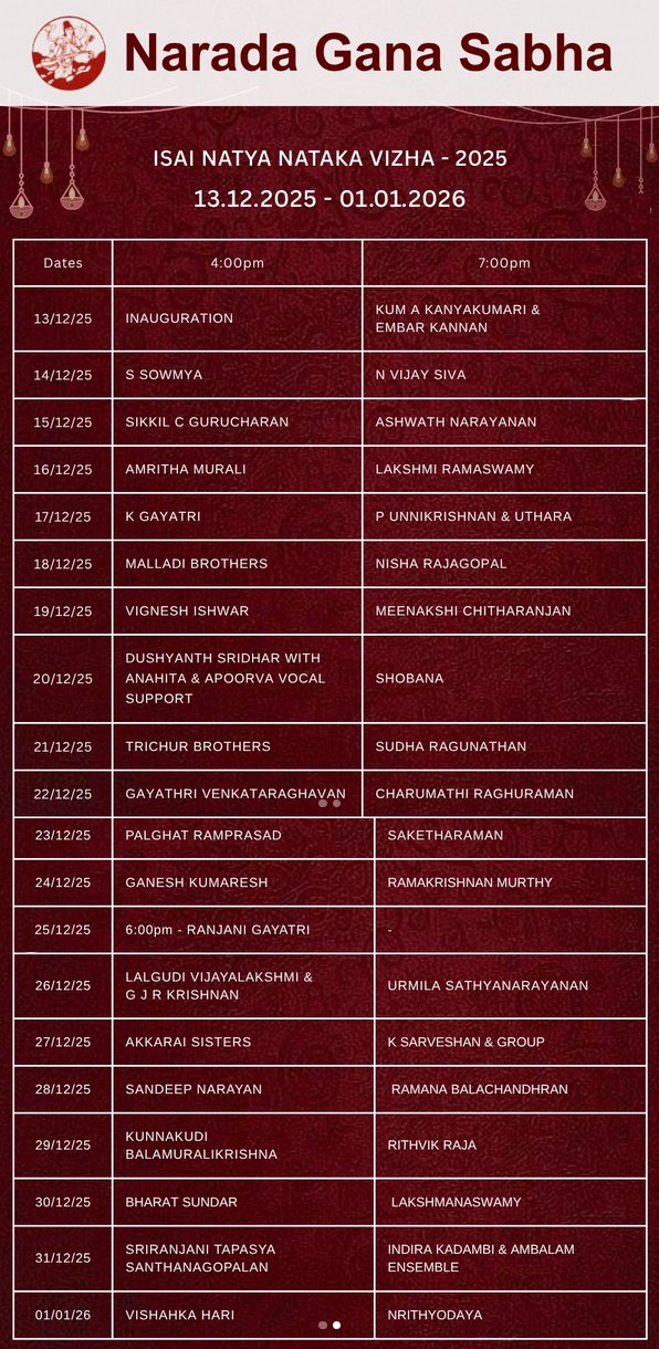 Narada Gana Sabha Isai Natya Nataka Vizha 2025