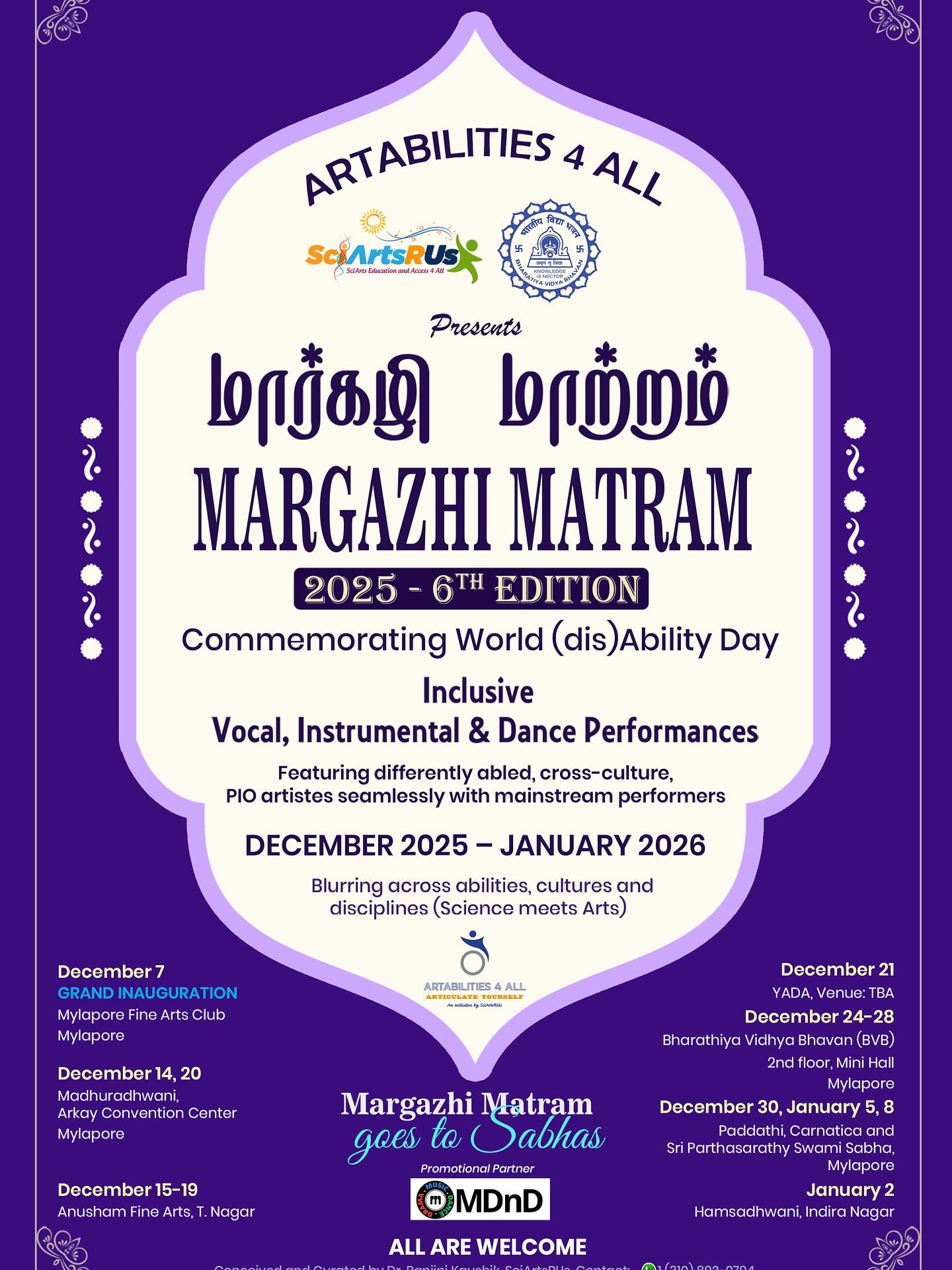 SciArtsRUs Margazhi Matram 2025