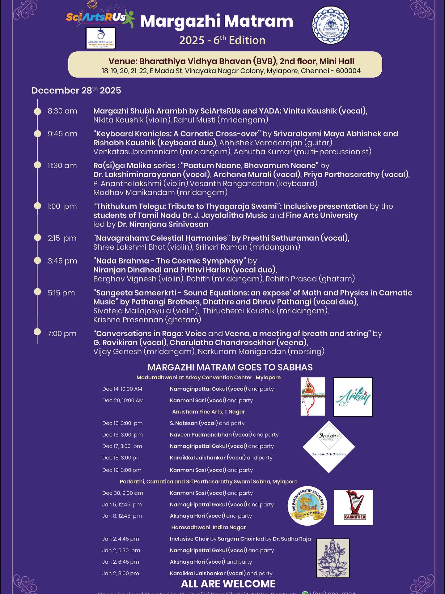 SciArtsRUs Margazhi Matram 2025