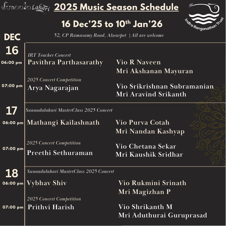 SunaadaLahari December Music Season
